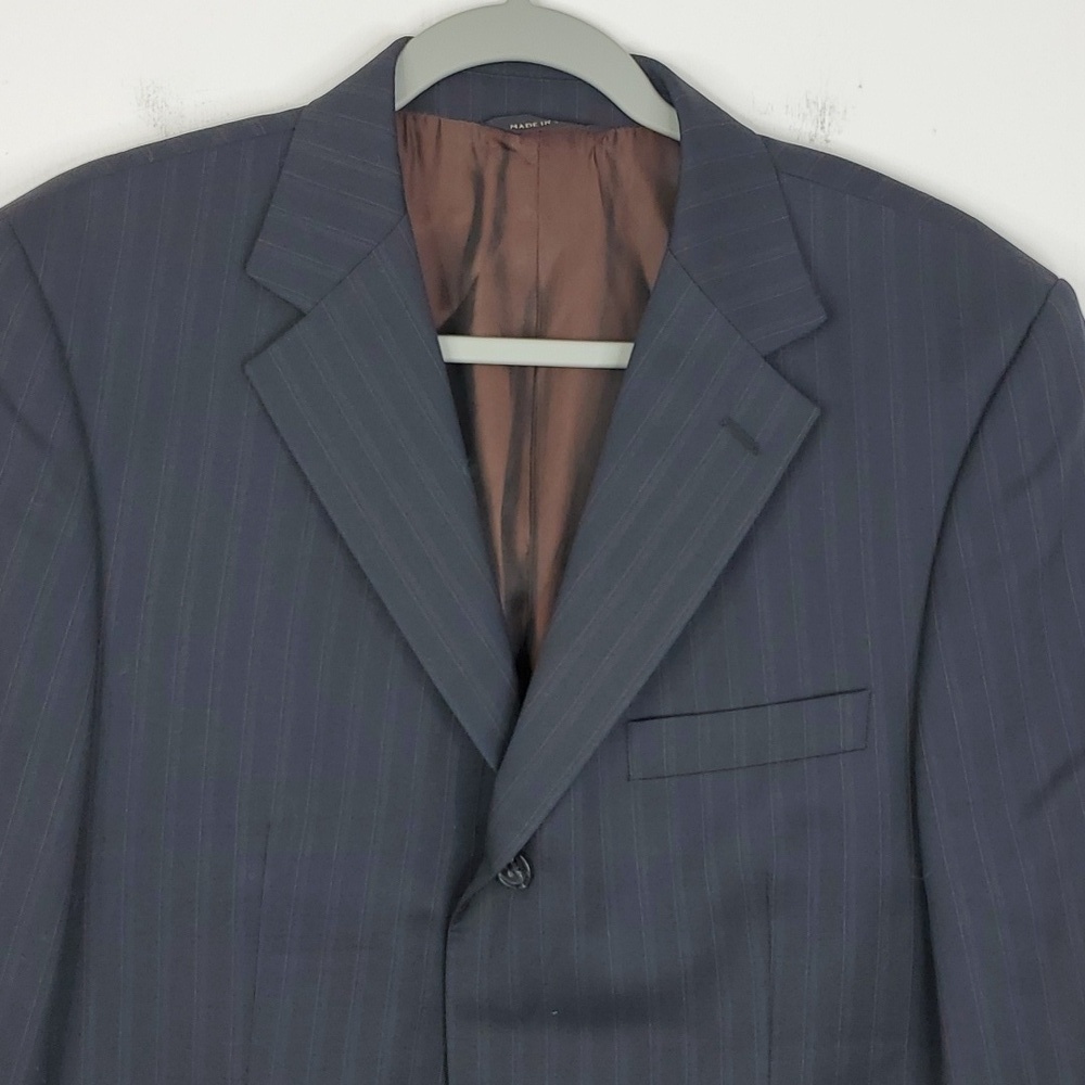 Banana Republic Modern Blazer Three Button Subtle Pinstripe Lined Mens 40R - Picture 2 of 12